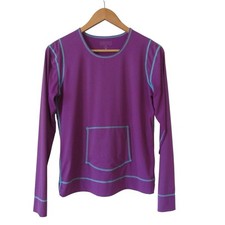 Athleta Purple Long Sleeve Rashguard Top Medium Beach Swim Outdoors Stretch
