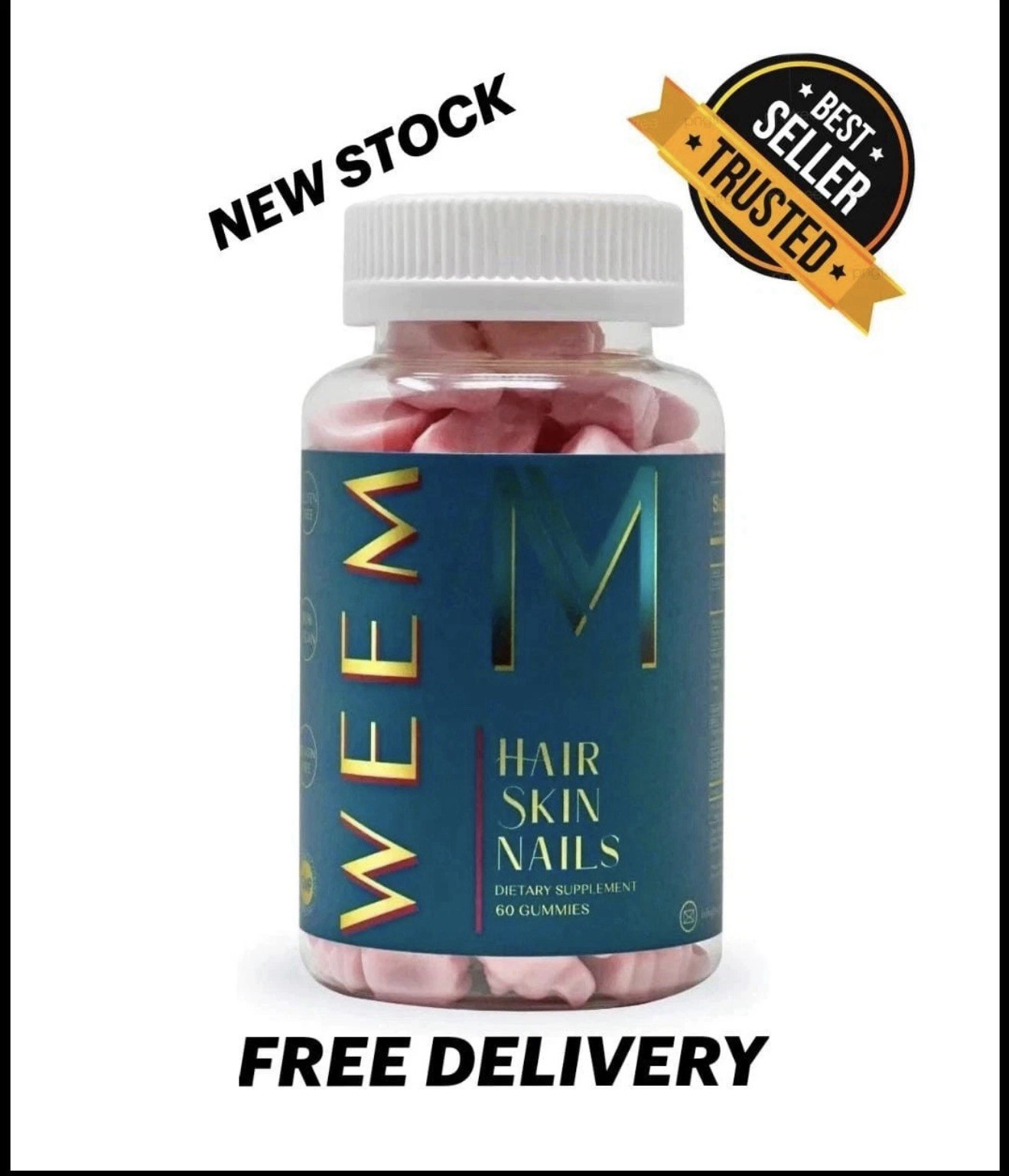 WEEM Hair Skin and Nails Gummies - Supports Healthy Hair - Vegan biotin Vitamins
