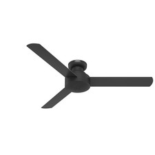 Hunter Fan 52 inch Matte Black Indoor Ceiling Fan with Pull Chain and No Light