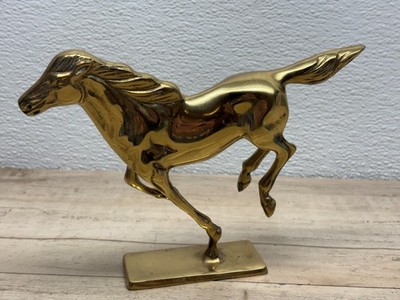 Vintage Solid Brass Running Horse Figurine