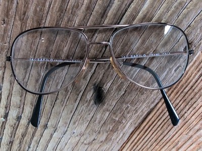Vintage Safilo Eyeglasses Frame Aviator Pilot Gold Eagle 140 Made in Italy