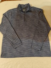 Greg Norman Collection Men's XL 1/4 Zip Pullover Golf Shirt Blue Shark Logo