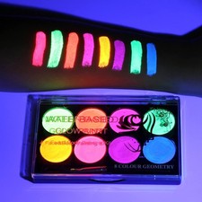 8 Colors UV Neon Glow in the Dark Face Paint,Water Activated 8 colors