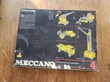 Vintage Meccano Construction Set No 4 Box & Manual 275 Parts / 66 Models 1970s