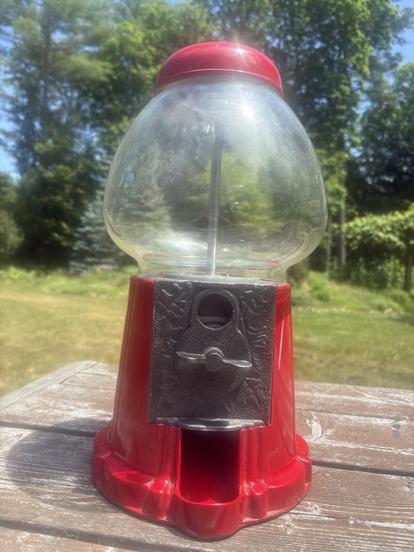 Red Vintage Style Countertop Candy Vending Machine w/ Clear Globe, Taiwan