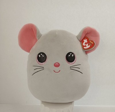 TY Squish-A-Boo Plush Squishy CATNIP the Grey Mouse 9'' New with Tag C056