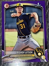 2025 Bowman - Prospects Bishop Letson #BP-30 Purple /250 Top 100 Prospect 1st