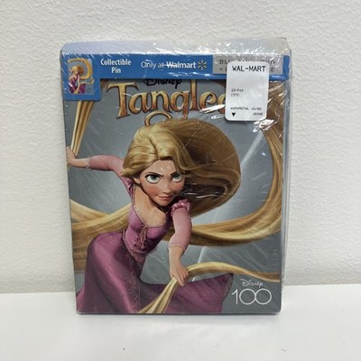 Disney 100 TANGLED SEALED Blu-ray + DVD Walmart Exclusive Collectible Pin DAMAGE
