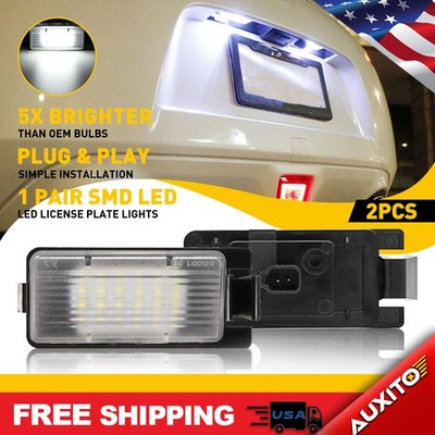 For NISSAN 6000K 2003-2008 350Z White 2PC License Light LED Plate Lamp Assembly