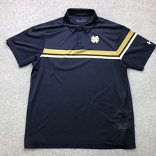 Notre Dame Fighting Irish Polo Shirt Men's Extra Large Blue Under Armour Golf