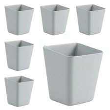 Hanging Cup Holders Wall Organizer Rolling Cart Accessory Storage Grey 6 PCS