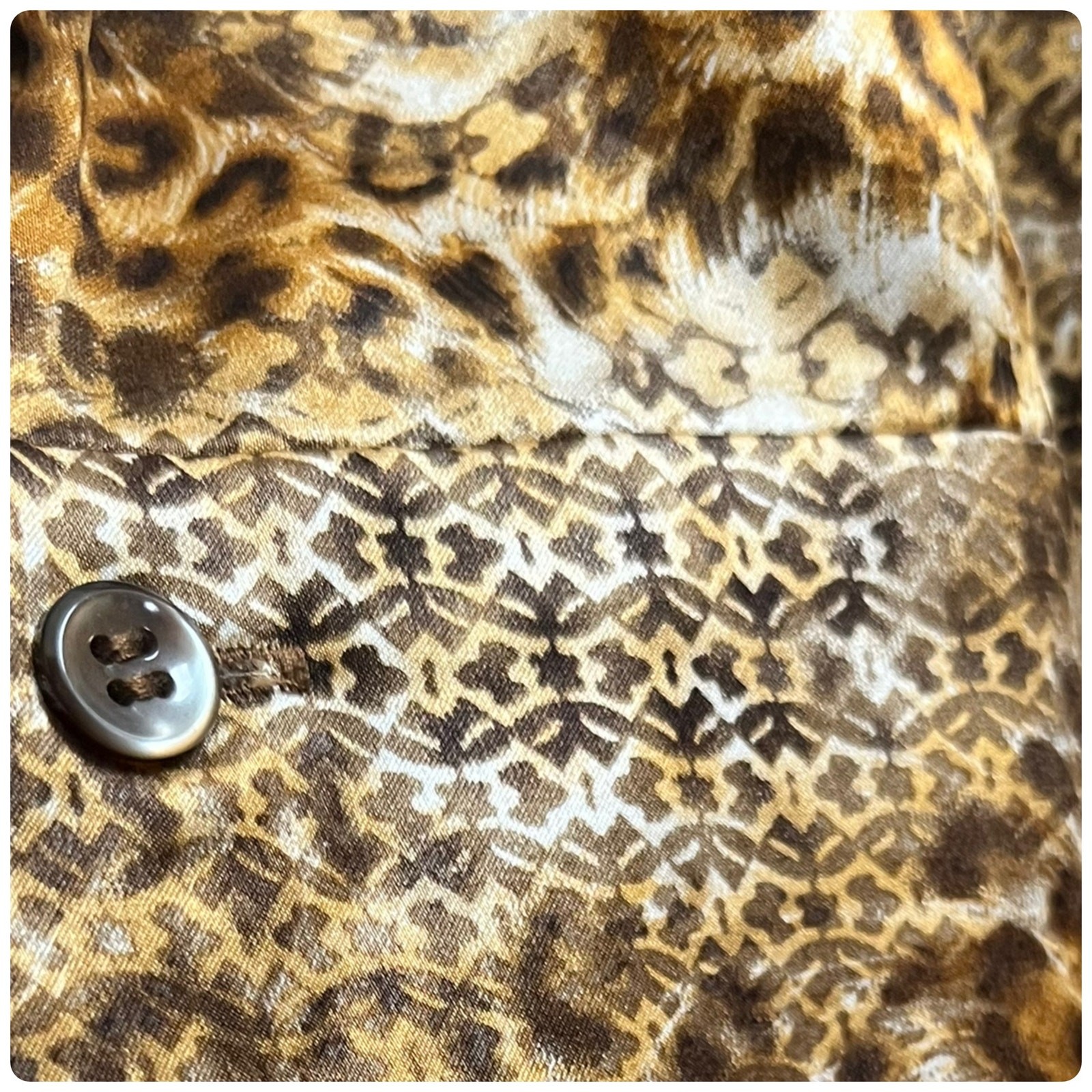 Kasper Silk Leopard Print Button Down Blouse Peti… - image 9