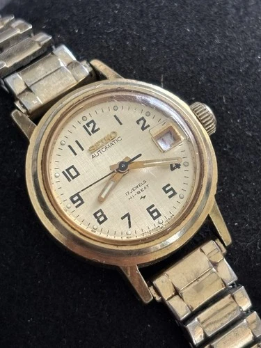 Vintage Seiko Automatic Hi Beat 17J 2205-0599 Wrist Watch For Repair Gold Tone