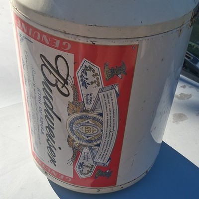 Budweiser Beer Cooler Breweriana Collectible White with Red Label