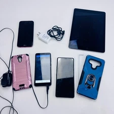 (Lot of 4) LG Stylo 6 - Wiko - Samsung - iPad + Cases Screen Protectors Parts