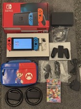 Nintendo Switch V2 32GB Console- Red Joy-Con | Mario Kart 8 Deluxe + Accessories