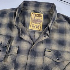 Dixxon Flannel Co The Parker D-Tech Plaid Button Down Shirt Mens 2X Olive Black