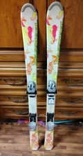 Rossignol Fun Girl Alpine Downhill Snow Skis 47" Long Skis 120 cm with Bindings 