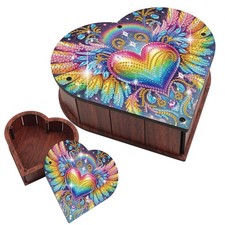DIY Diamond Painting Storage Box Kit Heart-Shaped Wooden Special Shaped