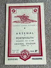 1949 Arsenal v Portsmouth Division 1 Match Programme, 1948-1949 Season
