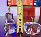 Rare Bohemian 24% Lead Cut Crystal Fruit Pear and Apple Paperweight  — photo 4
