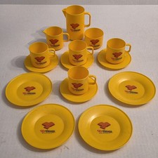 Vintage 80s Tea Set 1984 Nabisco Fig Newtons Cookies Yellow Plastic Toy Play Set