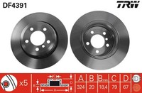 2X Bremsscheibe TRW DF4391 FüR BMW E66 E67 E65 7Er 730 735 745