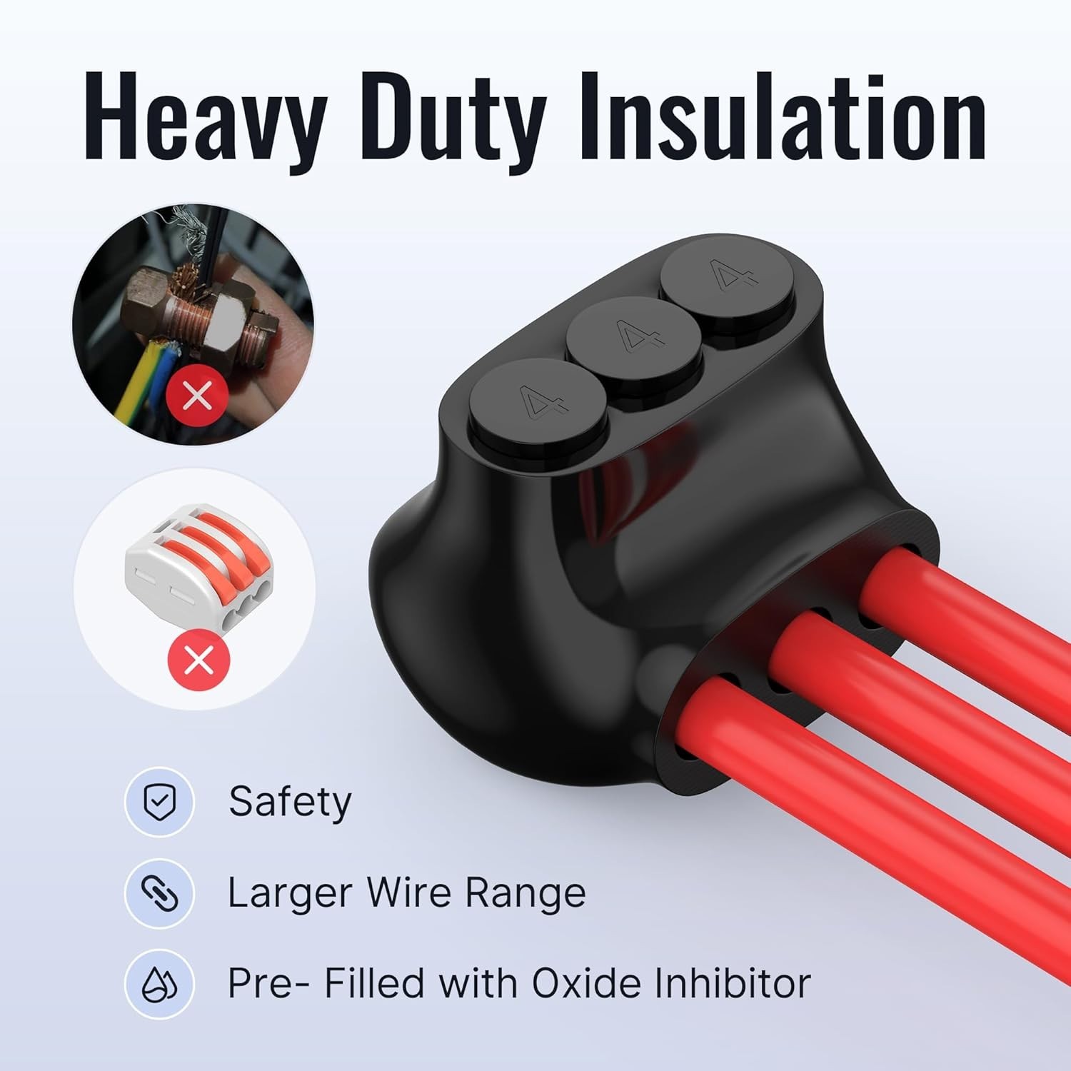 Versatile Multi Tap Connectors for 4-14 AWG - Safe Wire Splicing, 5-Pack