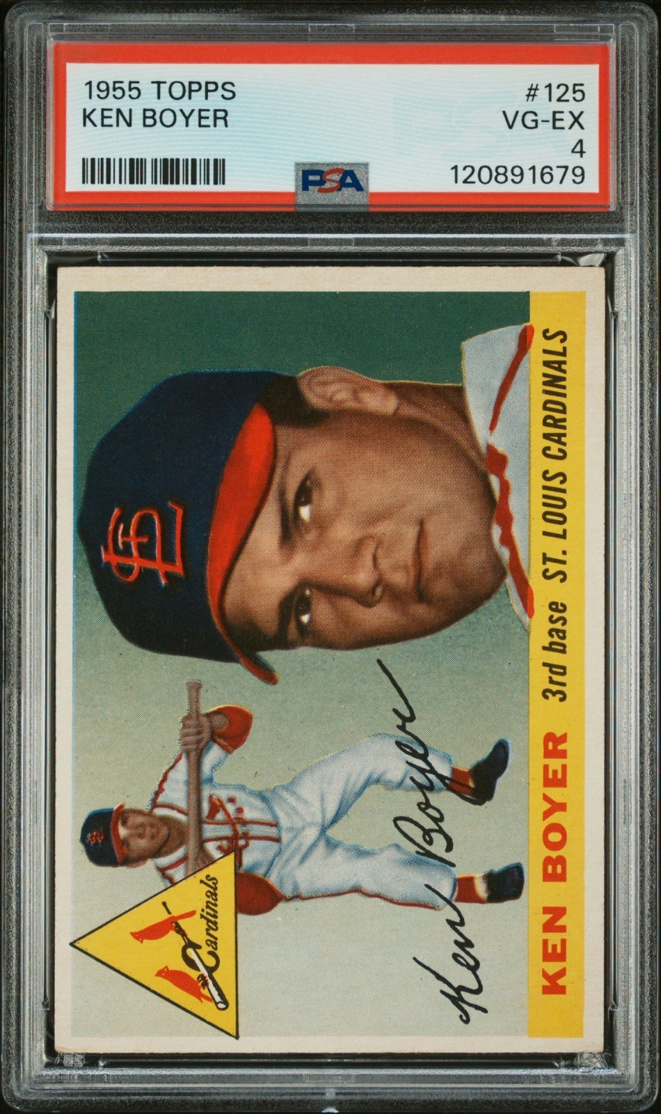 1955 Topps KEN BOYER #125 PSA 4 VG-EX