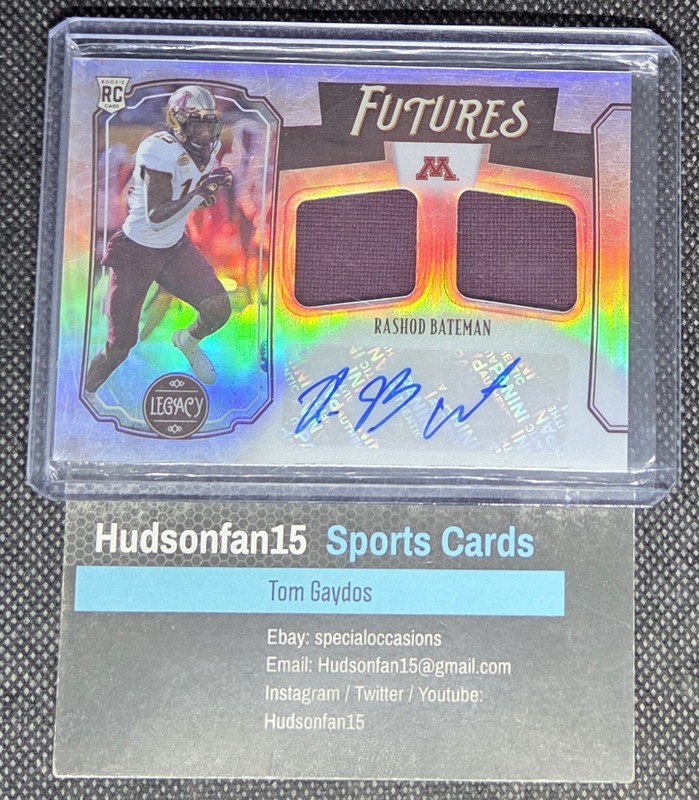 Rashod Bateman 2021 Panini Legacy Futures Dual Patch Auto Silver 238/299 Rookie