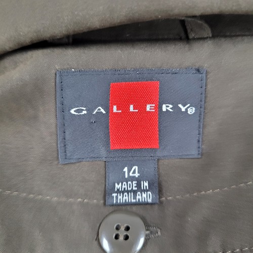 Gallery Khaki Brown Removable Faux Fur Hood Liner Zip Button Long Trench Coat 14 - Picture 3 of 18