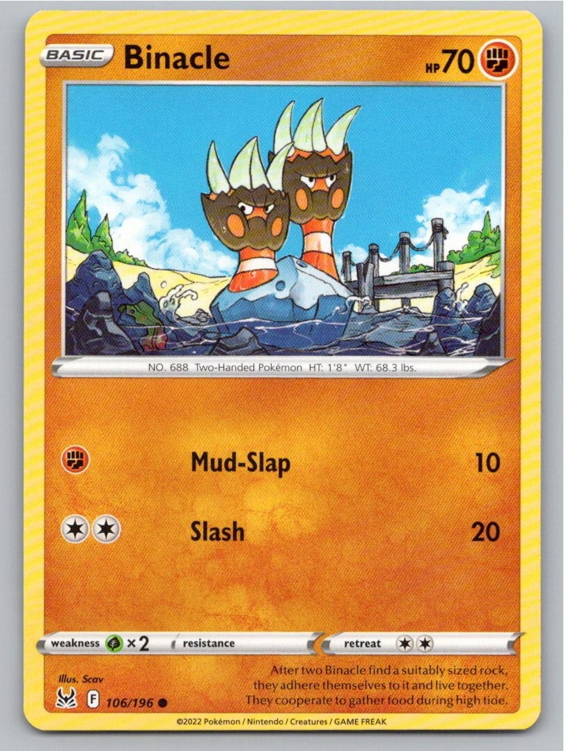 2022 POKEMON BINACLE LOST ORIGIN 106/196 C NM A83751 FREE S&H