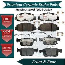 Front & Rear Ceramic Brake Pads Kit For 2023-2025 Honda Accord Lifetime Warranty