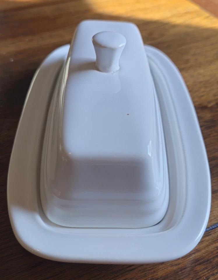 Plato de mantequilla de cerámica cubierta blanca Fiesta vintage 7,5 en excelente estado Foto 2 de 4