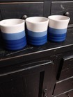 Tiwan Ceramic/Stone Wear Mug -  Made In Taiwan - 3 pcs -  Blue/Cream Stone Color — photo 2