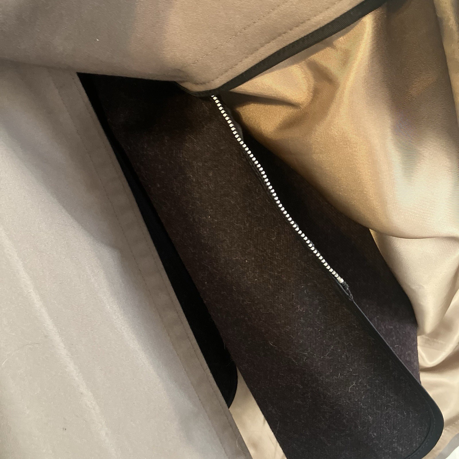 Vintage Christian Dior Monsieur 48R Tan Lined Wool Trench Coat Belted Waist thumbnail 3