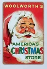Vintage Retro Woolworth's Santa Claus Christmas Decor Metal Tin Sign  12 x 8