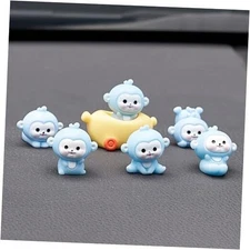 6Pcs Car Dashboard Decorations, Mini Figurines Rear View Mirror Decor Monkey