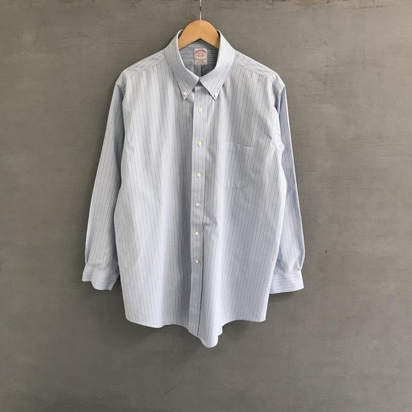 Men Brooks Brothers Shirt Blue Cotton 46 / 3XL / #1W0M