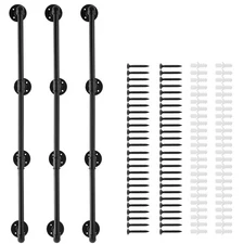 Uimoso 4 Tier Industrial Pipe Shelf Bracket 3PCS Wall Mounted Plank Not Included