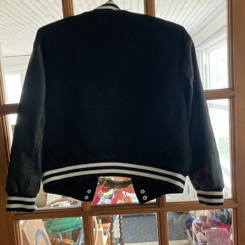 Gap Kids Varsity Jacket Black And White Boys/Girls Size L - Picture 4 of 4