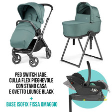 TRIO LOUNGE SWITCH Peg Perego - Solo 51 cm! Ovetto Reclinabile + Base OMAGGIO