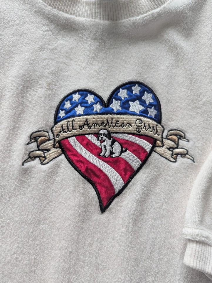 Mameluco vintage Little Big Dogs niña niño 2T 3T una pieza bordado años 90 usado en excelente estado Foto 2 de 4