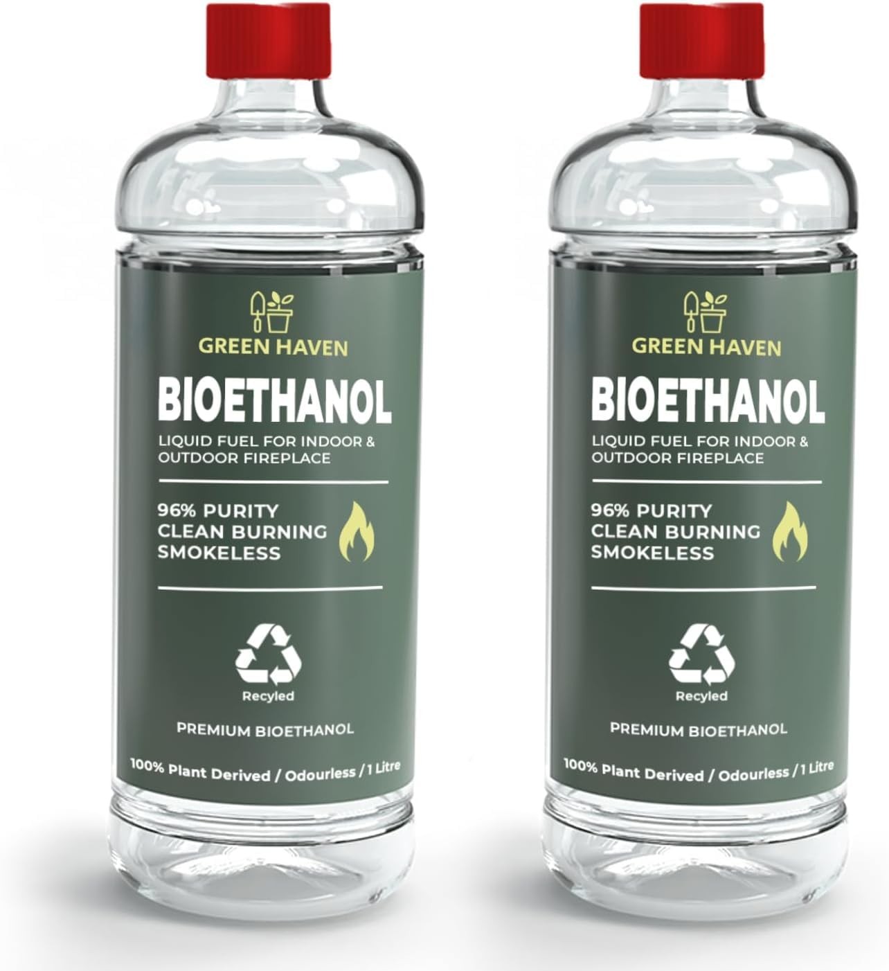 GREEN HAVEN 2L Premium Bioethanol Fuel for Fireplace - Bio Ethanol Liquid for Fi 11790₽