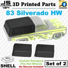 83 Silverado Hot Wheels - 2 Bed cover or 2 Bed Shell - 3D Printed Parts Only