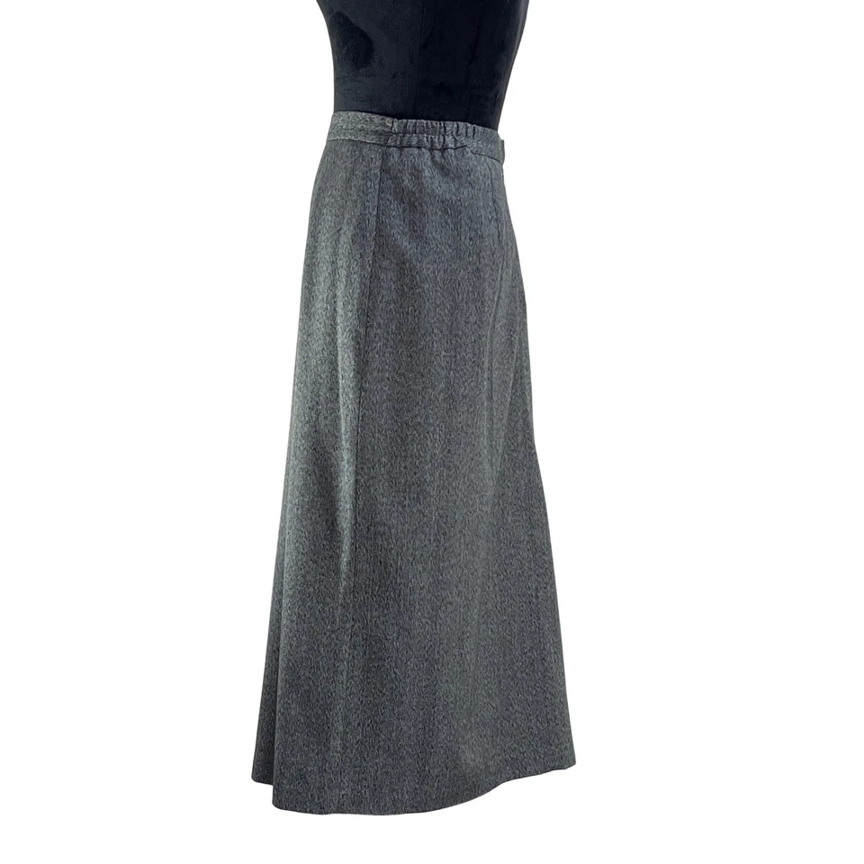 Maxi falda para mujer Maggie Barnes gris espiga con abertura lateral talla 18W Foto 2 de 4