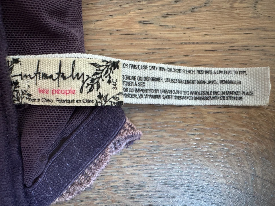 Intimately Free People Purple Embroidered Wired Floral Bra, 34C - Image 4 of 4