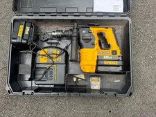 DeWALT DC222 24V SDS Hammer Drill With two  Batteries & Charger & case