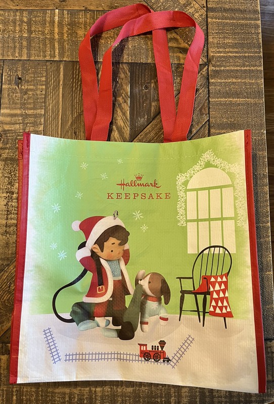 2022 Hallmark Young Santa Keepsake Ornament Tote Bag Features 1st In Series Orn