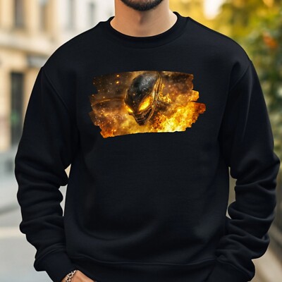 Alien on Fire Sweatshirt Cosy and Perfect for Any Occasion S to 4XL